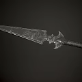 Ornate Medieval Sword With Intricate Hilt Carvings And Decorative Blade Symbols
