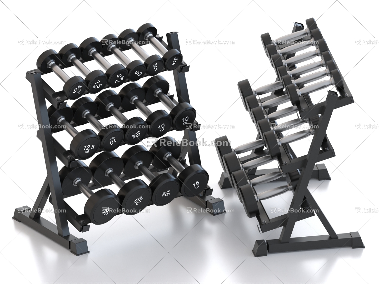 Barbell Barbell Rack Fitness Equipment 3d model