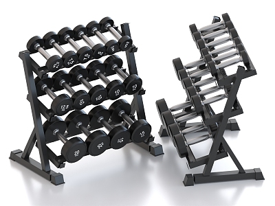 Barbell Rack Fitness Equipment 3d model