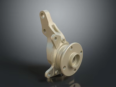Sturdy Metal Household Component With Mounting Holes And Cylindrical Base Design 3d model