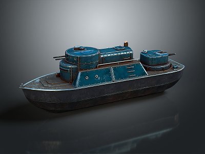 modern ship warship 3d model