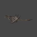 Fierce Mythical Dragon Character From Game And Film With Spiked Horns Large Wings Scaly Body