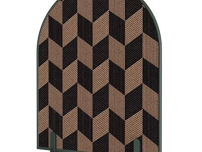 Decorative Interior Partition With Brown Black Geometric Chevron Pattern Textured Design For Home 3d model