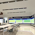 Modern Government Service Hall Interior With Service Counters Digital Screens And Waiting Chairs