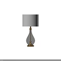 Modern Transparent Glass Table Lamp In Water Drop Shape With Gold Stand And White Lampshade