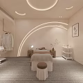 Modern Beauty Hair Salon Interior With Cozy Sofas Mirrors Green Plants And Warm Lighting