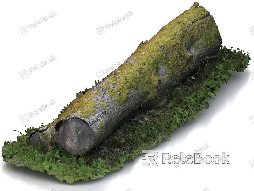 tree trunk moss wood wood moss trunk model