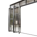Modern Glass Folding Doors With Metal Frame For Bright Interior Space 3d model