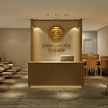 SPA Sauna Interior Design With Wooden Partitions Cozy Loungers And Decorative Paintings