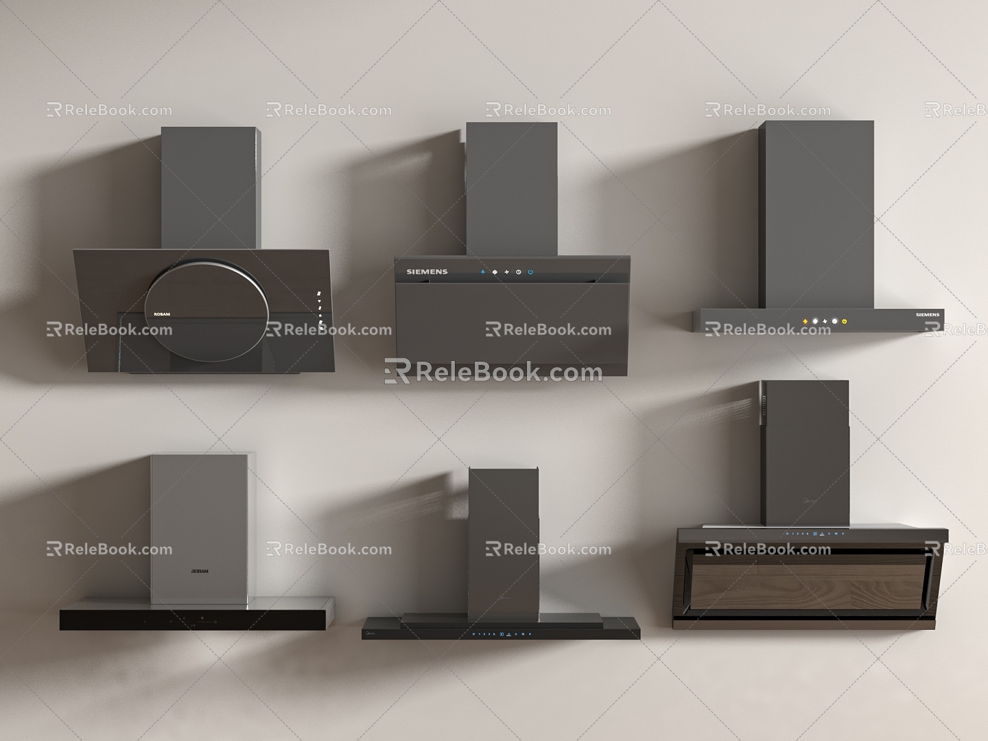 Range hood gas stove 3d model