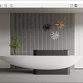 Modern reception desk 3d model