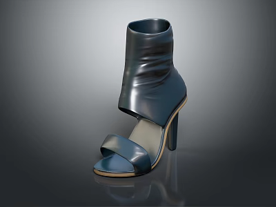 Fashionable Leather High Heel Sandals Featuring Open Toe And Ankle Strap Design 3d model