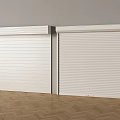 White Roller Shutters Side by Side in Interior With Gray Wall and Wooden Floor