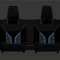 Modern Single Chair With Black Fabric Upholstery And Blue Stripes Design For Home Use