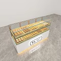 Multi Layer Glass Display Shelf With White Base For Bread In Bakery 3d model