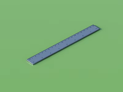 Essential Blue Plastic Ruler With Clear Measurement Marks For Daily Use 3d model