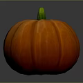 Fresh Orange Pumpkin With Green Stem Ripe Whole And Healthy Appearance