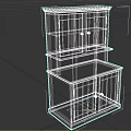 Functional Wooden Storage Cabinet With Upper Lower Doors And Green Countertop