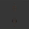 Simple Wooden Branch Structures With Small Figurines On White Background