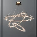 Modern Circular Chandelier With Sparkling Crystal Decorations For Elegant Interior Lighting Design 3d model