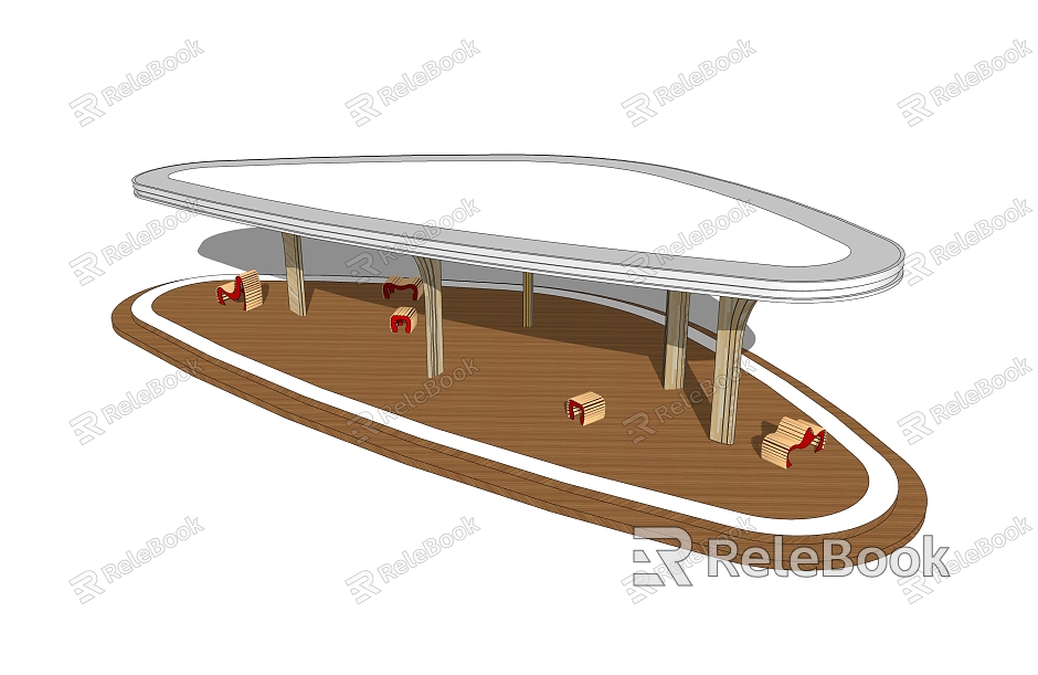 Modern Corridor Frame Corridor Special-shaped Frame Rest Frame Structure Pavilion Awning model