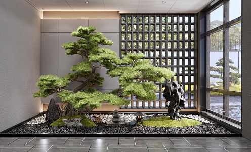 New Chinese style landscape sketch interior landscape 3d model