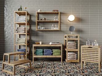 Modern Storage Rack Bathroom Rack 3d model