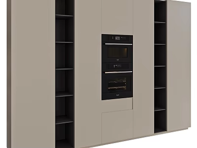 Modern Kitchen Cabinetry With Built In Ovens 3d model