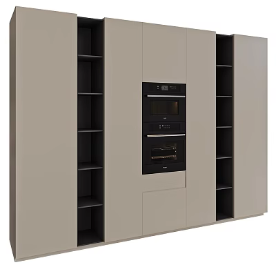 Modern Kitchen Cabinetry With Built In Ovens 3d model