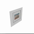 Scenic Landscape Painting With Blue Sky White Clouds And Small House On Field