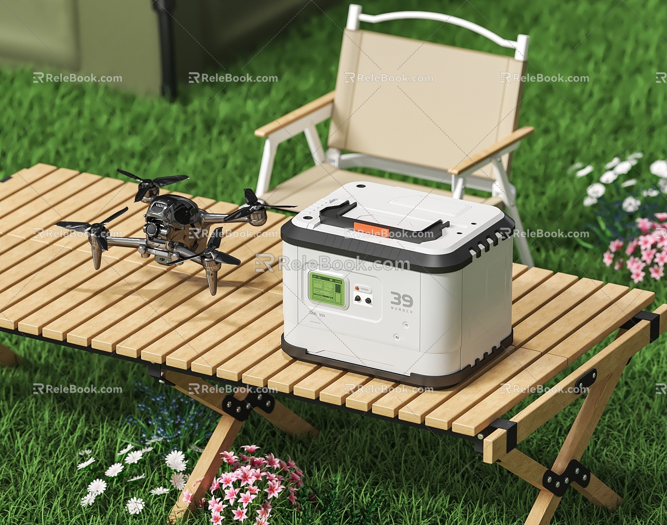 Camping Outdoor Camping Outdoor Table and Chair Drone Camping Chair Tent Outdoor Power Supply Vehicle Power Supply Camping Equipment 3d model