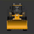 Yellow Heavy Duty Loader with Large Front Bucket and Black Tires on Reflective Surface
