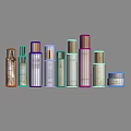 Collection Of Skincare Products In Different Bottles