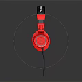 Red And Black Over ear Headphones With Comfortable Ear Cushions And Wired Design