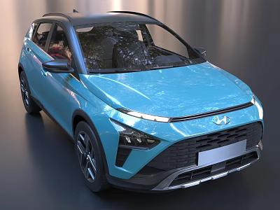 Blue Compact SUV With Modern Sleek Body Design Sporty Front Grille And Alloy Wheels 3d model