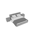 Modern Double Bed With Gray Bedding Two Nightstands And Comfortable Mattress 3d model