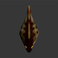 Colorful Cartoon Fish With Yellow Eyes Red Yellow Purple Fins And Tail