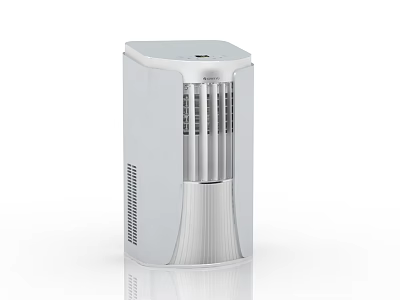 White Upright Air Purifier with Modern Design and Control Panel for Home Use 3d model