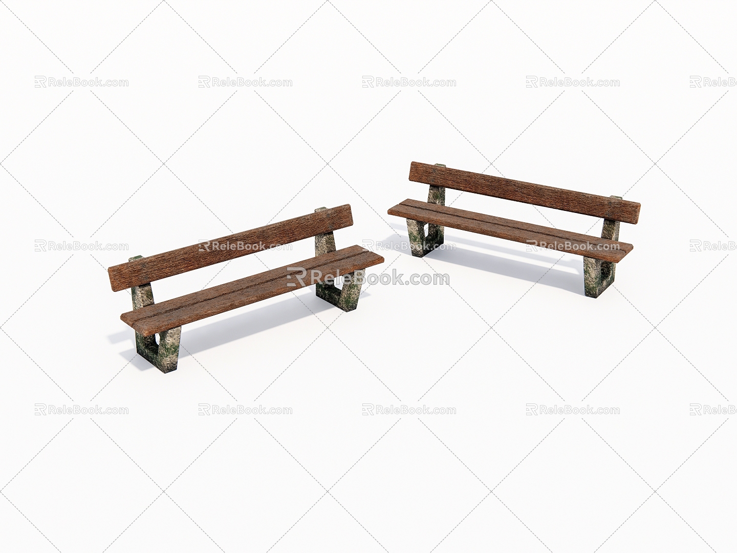 Outdoor Old Bench 3d model