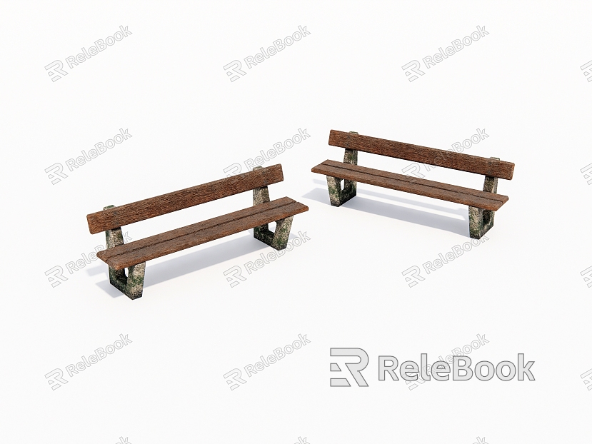 Outdoor Old Bench model