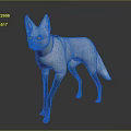 3D Model Of White Fur Fox With Large Ears Black Legs And Black Tail Tip