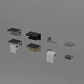 Modern Bathroom Accessories Including Toilet Paper Holder Soap Dish And Wall Shelf