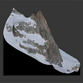 3D Terrain Model Showcasing Snow Covered Mountainous Region With Rocky Peaks And White Snow
