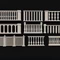 Architectural Balustrades Featuring Various Decorative Designs And Stone Railings
