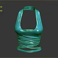 Turquoise Fashion Apparel With Unique Wrapped Design And Sleek Sculptural Style