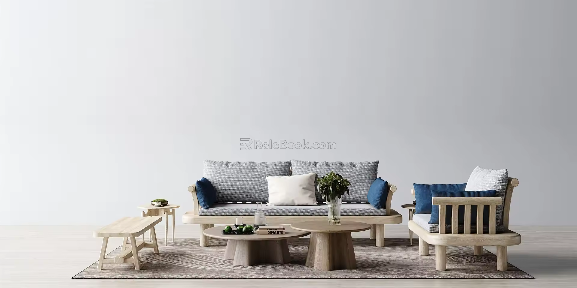Nordic Sofa Coffee Table Combination Sofa 3d model