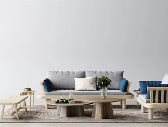 Nordic Sofa Coffee Table Combination Sofa 3d model