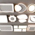Modern Illuminated Ceiling Lights with Various Shapes Square Round Oval and Petal Designs