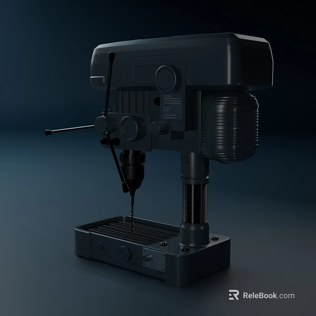 Industrial Drill Press Machine With Heavy Duty Metal Base For Workshop Use 3d model