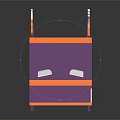 Colorful Candy Display Stand with Orange Purple Design Striped Base and Sweet Showcase Windows